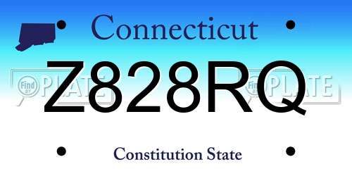 Z828RQ Connecticut License Plate
