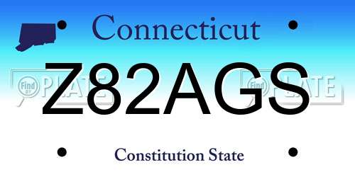 Z82AGS Connecticut License Plate