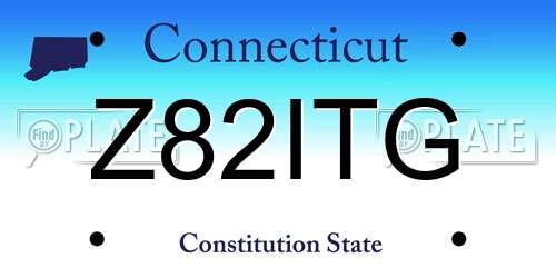 Z82ITG Connecticut License Plate
