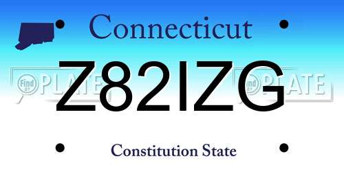 Z82IZG Connecticut License Plate