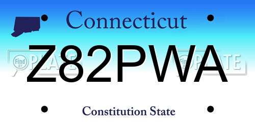 Z82PWA Connecticut License Plate