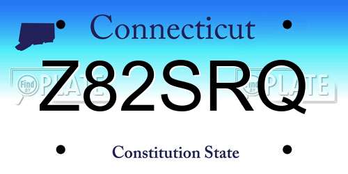 Z82SRQ Connecticut License Plate