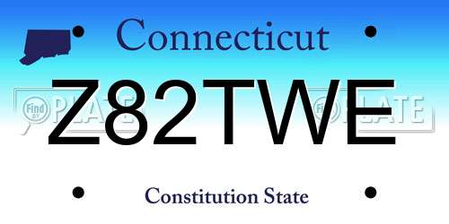 Z82TWE Connecticut License Plate