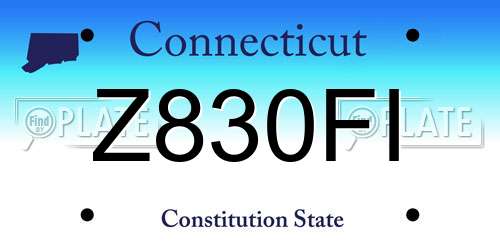 Z830FI Connecticut License Plate