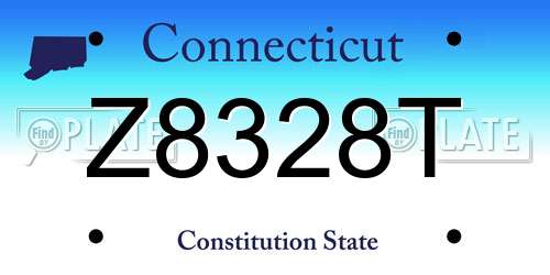 Z8328T Connecticut License Plate