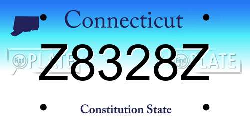 Z8328Z Connecticut License Plate