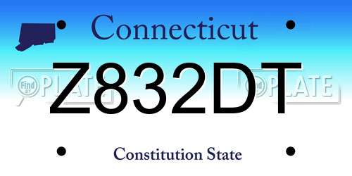 Z832DT Connecticut License Plate