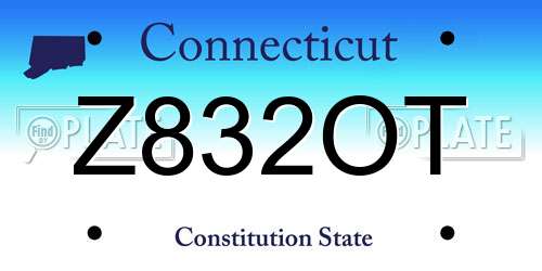 Z832OT Connecticut License Plate