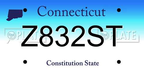 Z832ST Connecticut License Plate