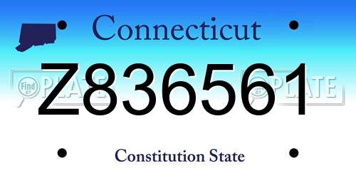 Z836561 Connecticut License Plate