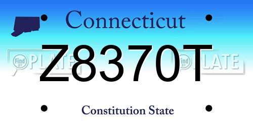 Z8370T Connecticut License Plate