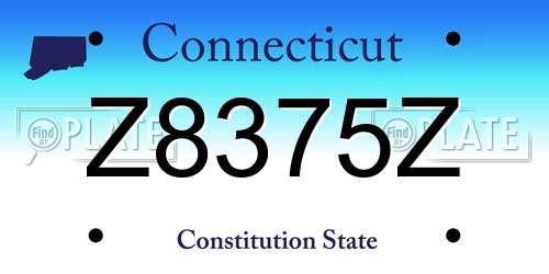 Z8375Z Connecticut License Plate