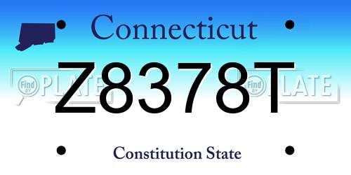 Z8378T Connecticut License Plate