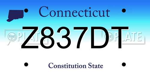 Z837DT Connecticut License Plate
