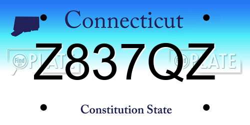 Z837QZ Connecticut License Plate