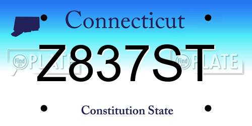 Z837ST Connecticut License Plate