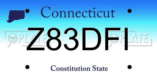 Z83DFI Connecticut License Plate
