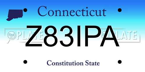 Z83IPA Connecticut License Plate