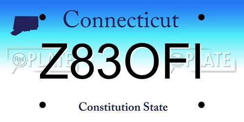 Z83OFI Connecticut License Plate