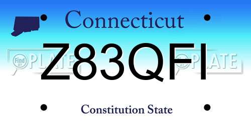 Z83QFI Connecticut License Plate