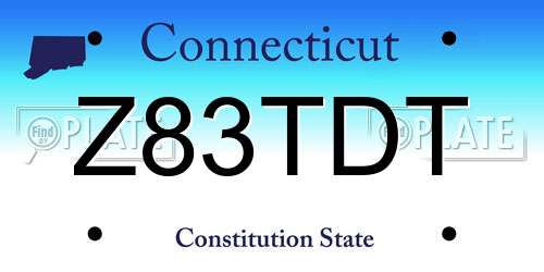 Z83TDT Connecticut License Plate