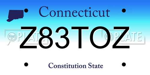 Z83TOZ Connecticut License Plate