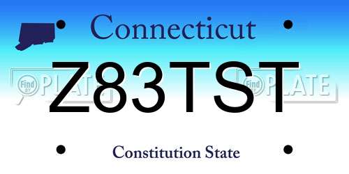 Z83TST Connecticut License Plate