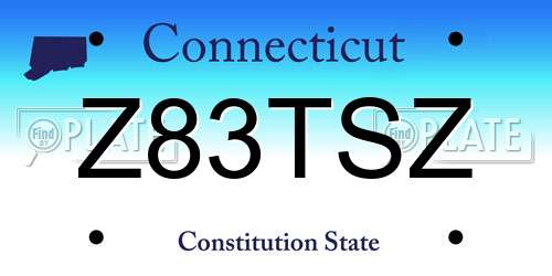 Z83TSZ Connecticut License Plate