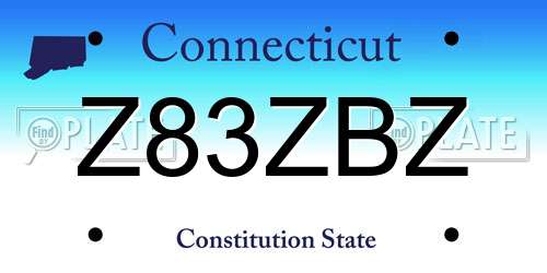 Z83ZBZ Connecticut License Plate