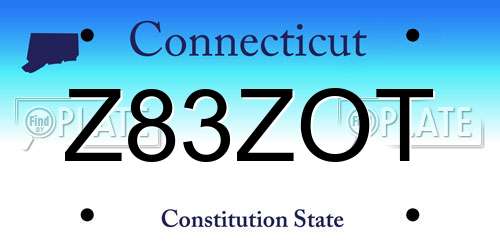 Z83ZOT Connecticut License Plate