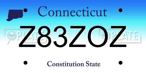 Z83ZOZ Connecticut License Plate
