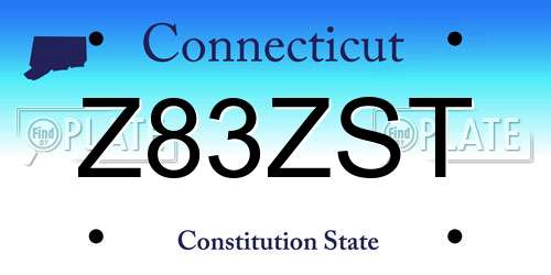 Z83ZST Connecticut License Plate