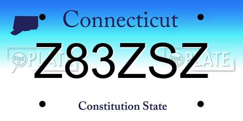 Z83ZSZ Connecticut License Plate