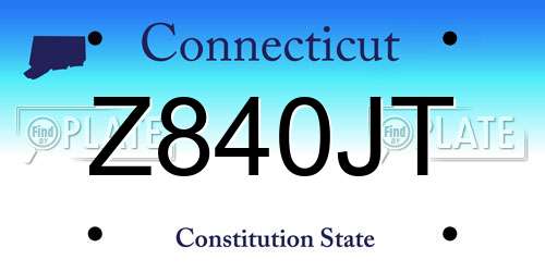 Z840JT Connecticut License Plate