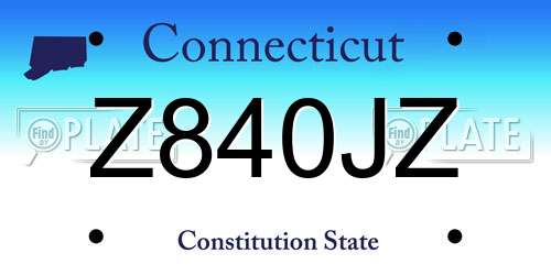 Z840JZ Connecticut License Plate