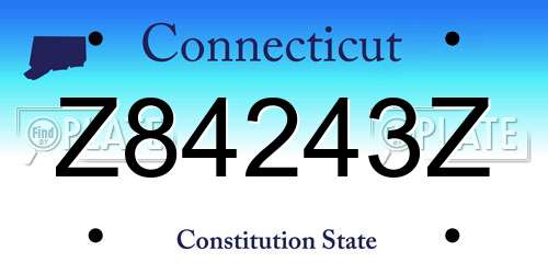 Z84243Z Connecticut License Plate