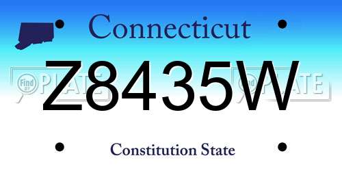 Z8435W Connecticut License Plate