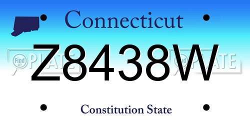 Z8438W Connecticut License Plate