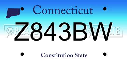 Z843BW Connecticut License Plate
