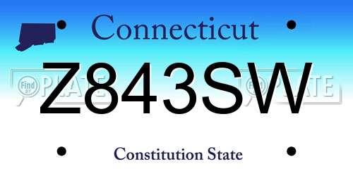 Z843SW Connecticut License Plate
