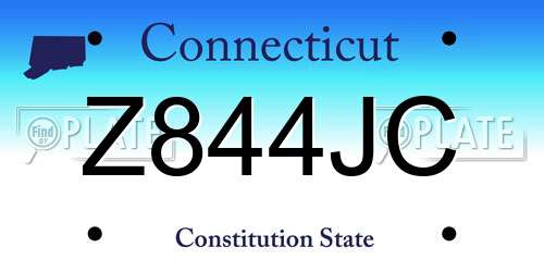 Z844JC Connecticut License Plate