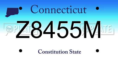 Z8455M Connecticut License Plate