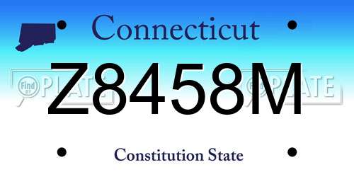 Z8458M Connecticut License Plate