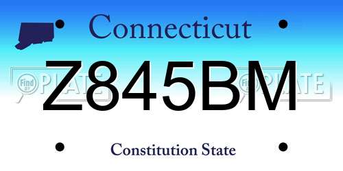 Z845BM Connecticut License Plate
