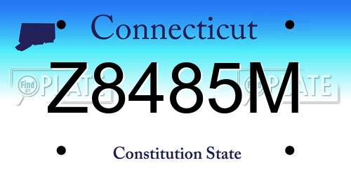 Z8485M Connecticut License Plate
