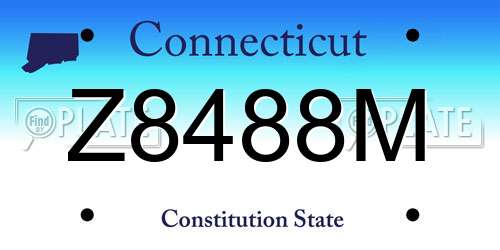 Z8488M Connecticut License Plate