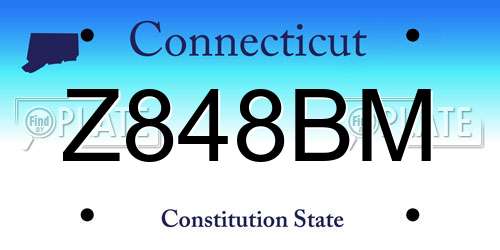 Z848BM Connecticut License Plate