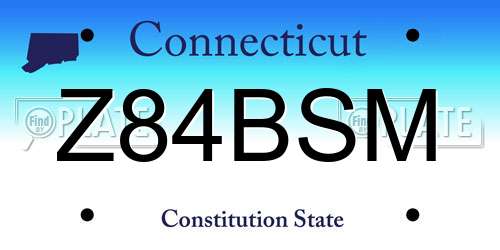 Z84BSM Connecticut License Plate