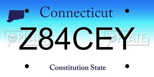 Z84CEY Connecticut License Plate
