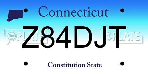 Z84DJT Connecticut License Plate
